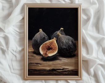 Fig Art Print Vintage Kitchen PRINTABLE Wall Art | Rustic Dark Academia Kitchen Decor | Moody Farmhouse Aesthetic | #743