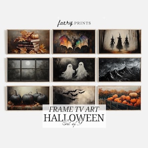 Halloween Frame TV Art Set | Ghost TV Art | Vintage Style Paintings | Halloween Spooky Digital Download | Samsung Frame TV Set | TVSET02