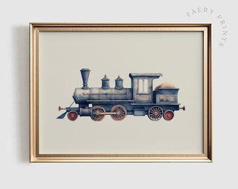 Vintage Train Nursery Print | Antique Style Wall Art (Digital Download)