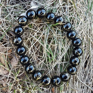 Black Beaded Bracelet Women Jewelry Resilience Bracelet Gold Bracelet ...