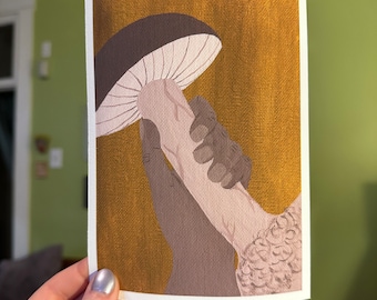 Mushroom Phallus Acrylic Painting Print