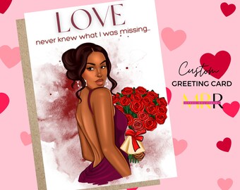 Love, Never Knew What I Was Missing, K Cole, 90s RnB Love Card, VDay Greeting Card, Black Love Valentine's Day Greeting Card