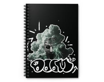 MF DOOM Masked Rapper Spiral Notebook | Graffiti Clouds Ruled Journal
