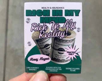 Rich In My Mind Reality Sticker, Wealth Affirmation Decal, Abundance Mindset Vinyl (2")