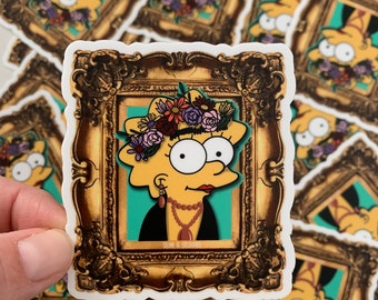 Lisa Simpson as Frida Khalo Sticker