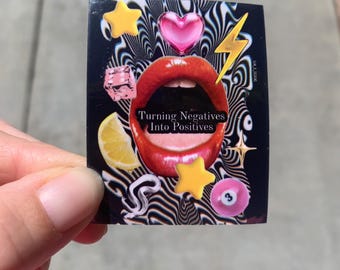 Y2K Sticker | Trippy Collage Quote Decal (Waterproof Vinyl)