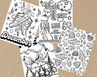 Printable Coloring Pages-Bundle-December Themed