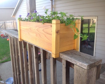 Deck railing flower planter