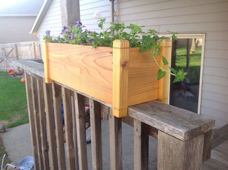 Deck Railing Mounted Flower Box Etsy