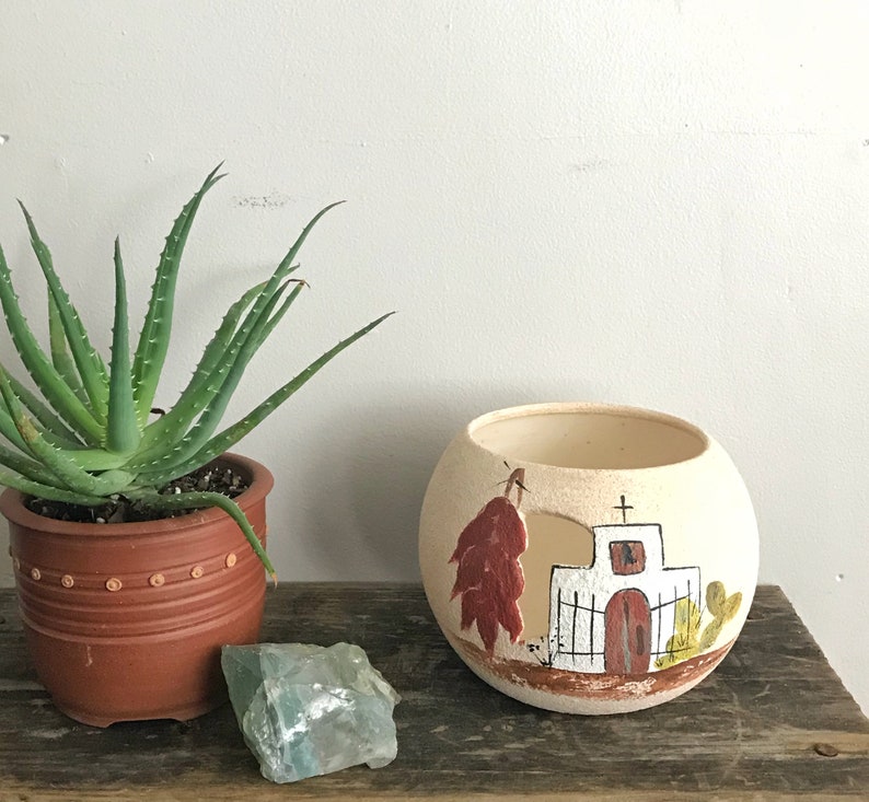 Cactus Native American Potteryhand Painted Potterydesert Etsy