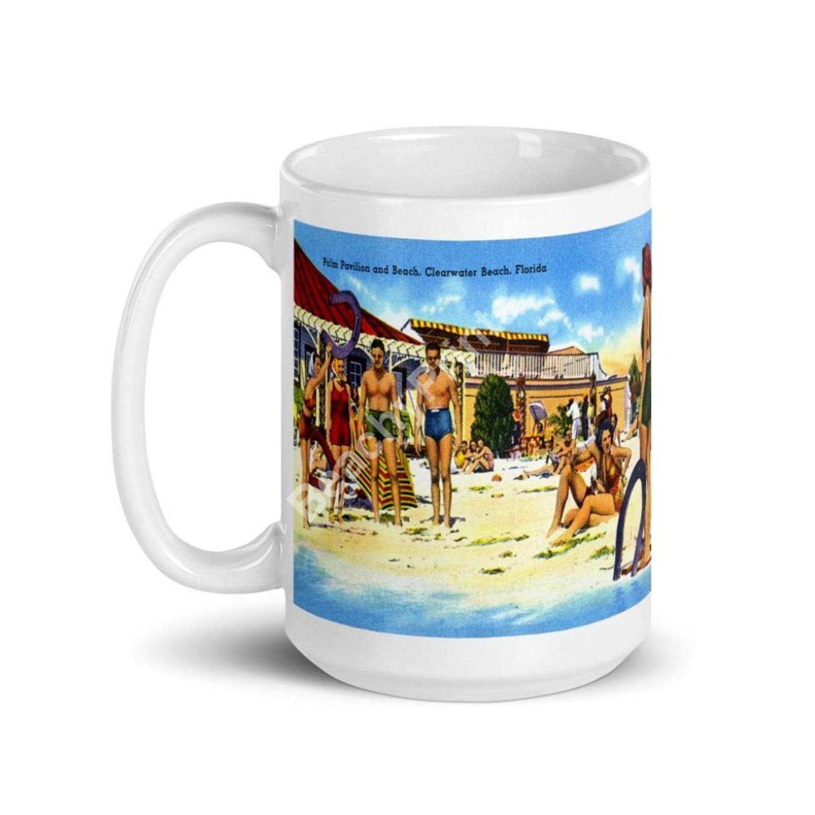 Palm Palivion and Beach Clearwater Beach Florida Coffee Mug Etsy