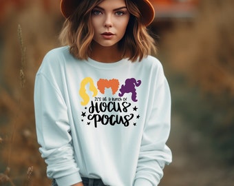Hocus Pocus Sweatshirt, Hocus Pocus Shirt, Halloween Sweatshirt Women, Halloween Crewneck, Halloween Teacher Outfits, Mama Halloween Sweater