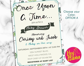 Baby shower Invitation, Floral Baby Shower Invitation, Vintage Baby shower Invitation
