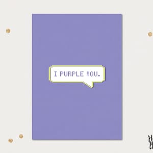 BTS eu roxo você, V roxo você, V Taehyung, cartão para impressão, cartão de dia dos namorados BTS, cartão Kpop bts vday, download digital, BTS Army eu roxo você