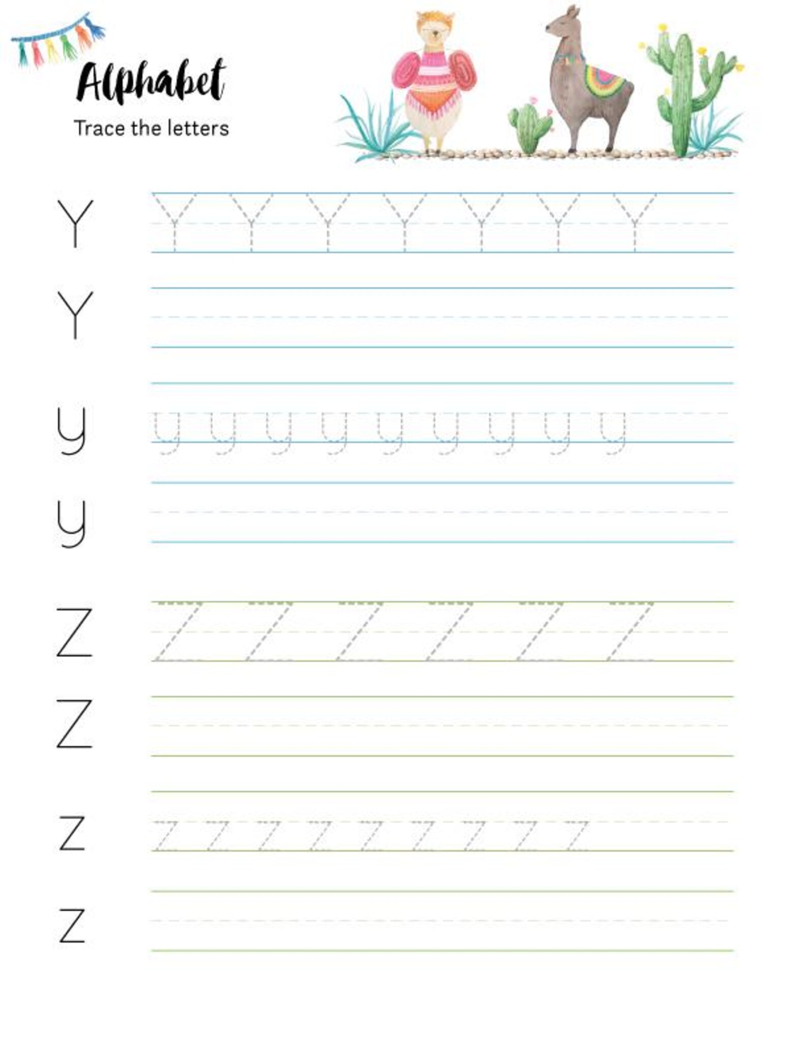 Calligraphy Worksheet, Printable Letter Tracing Worksheet,kindergarten ...