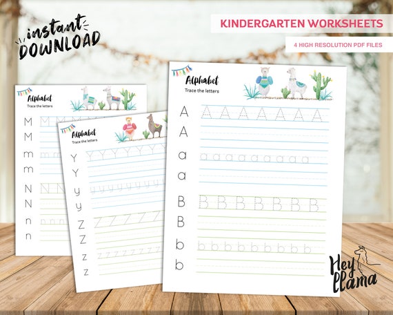 Calligraphy Worksheet Printable Letter Tracing - Etsy