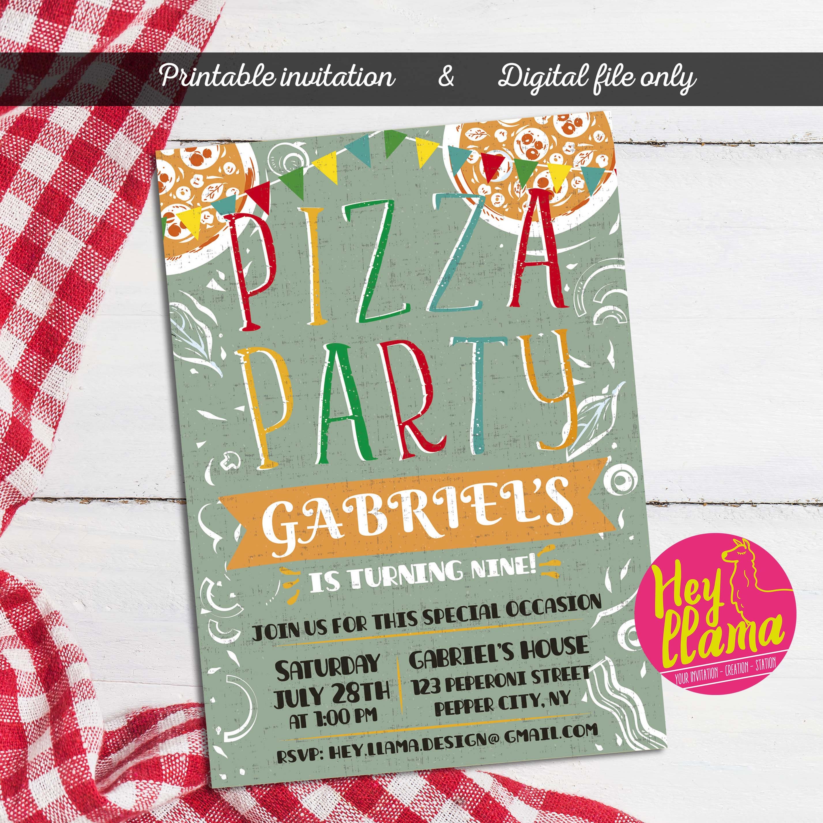 Pizza-Party-Einladung italienische Partei | Etsy