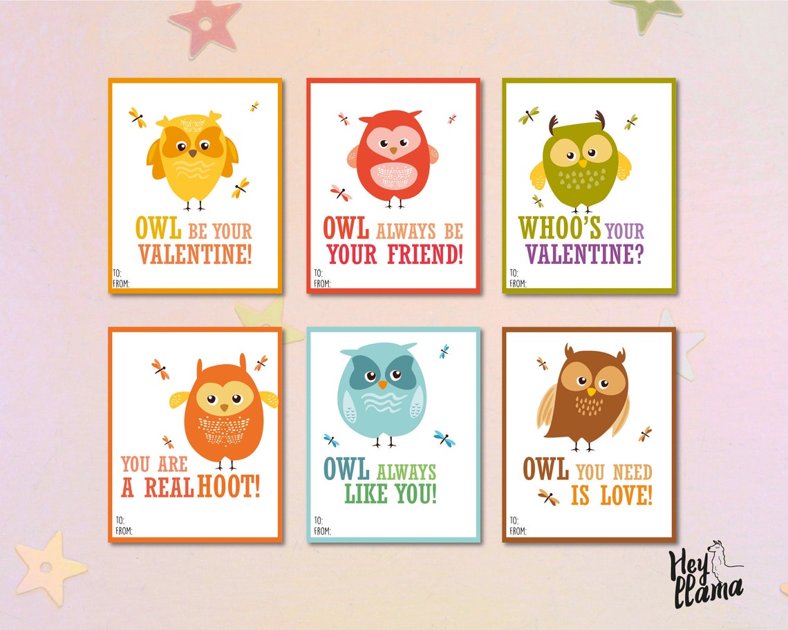 INSTANT DOWNLOAD Cute Owl Valentine's Day Cards Owl Puns Etsy