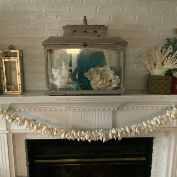 STUNNING 64” Seashell Garland - White shells with a couple of strombus thrown in periodically- Beautiful!