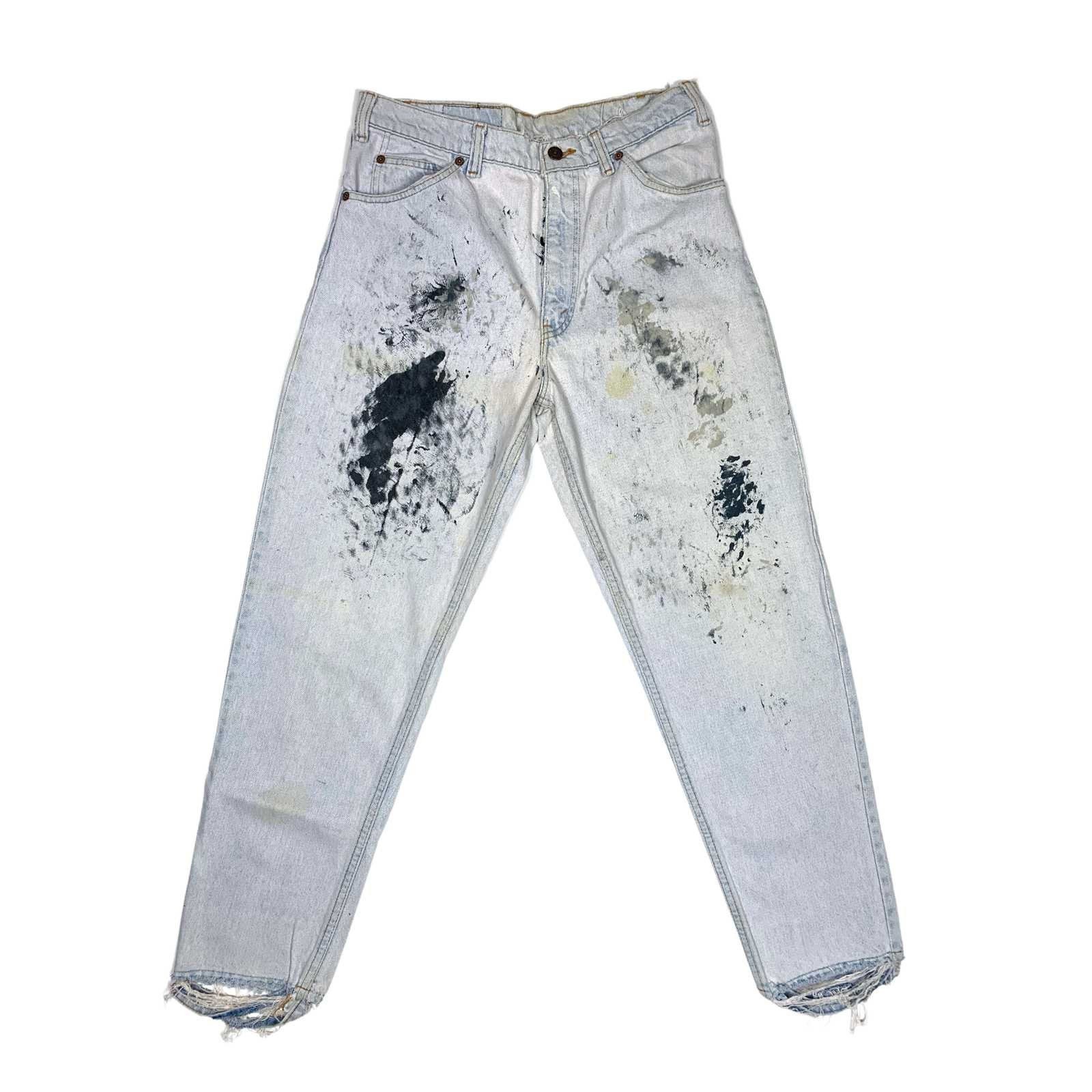 Vintage 90s Levis 505 Painted Jeans 32 