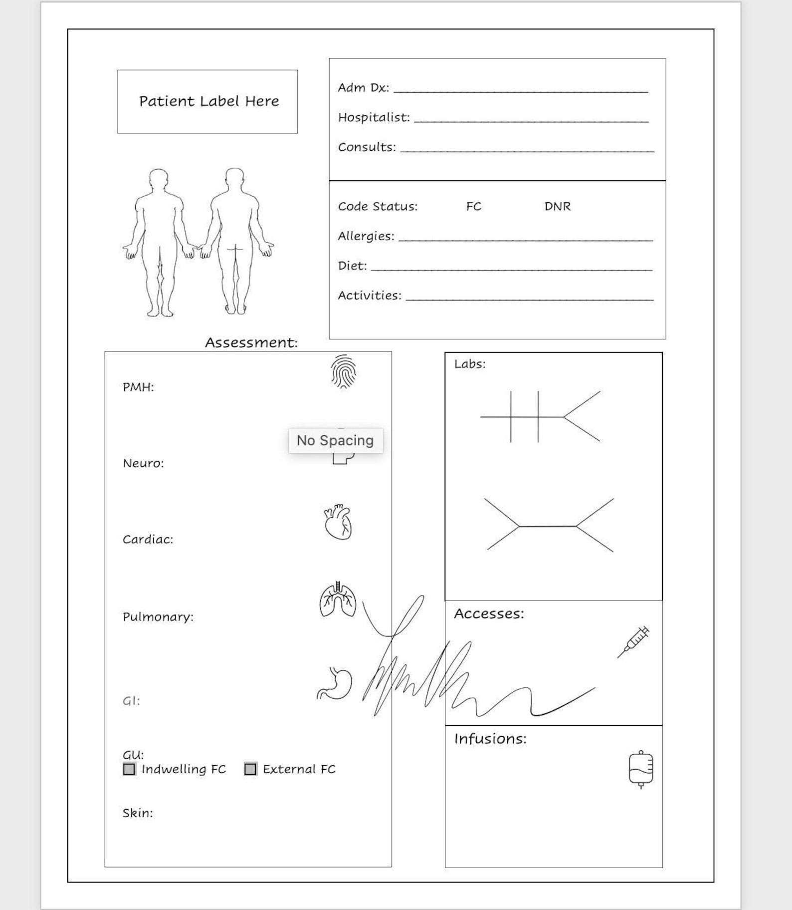 Basic Nurse Report Template for Basic Nurses Etsy