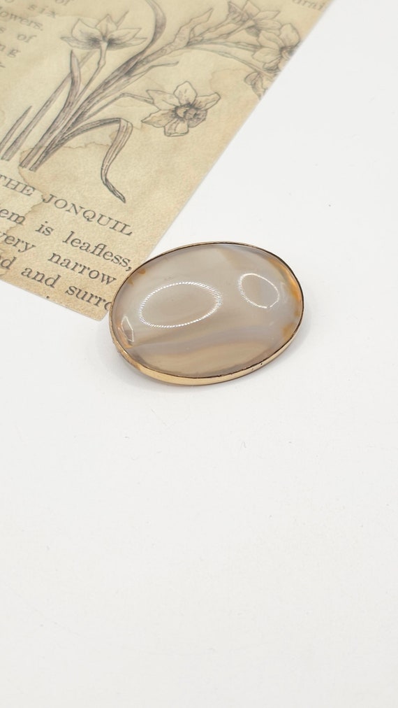 Beautiful Antique Victorian Oval Gold Filled Agate