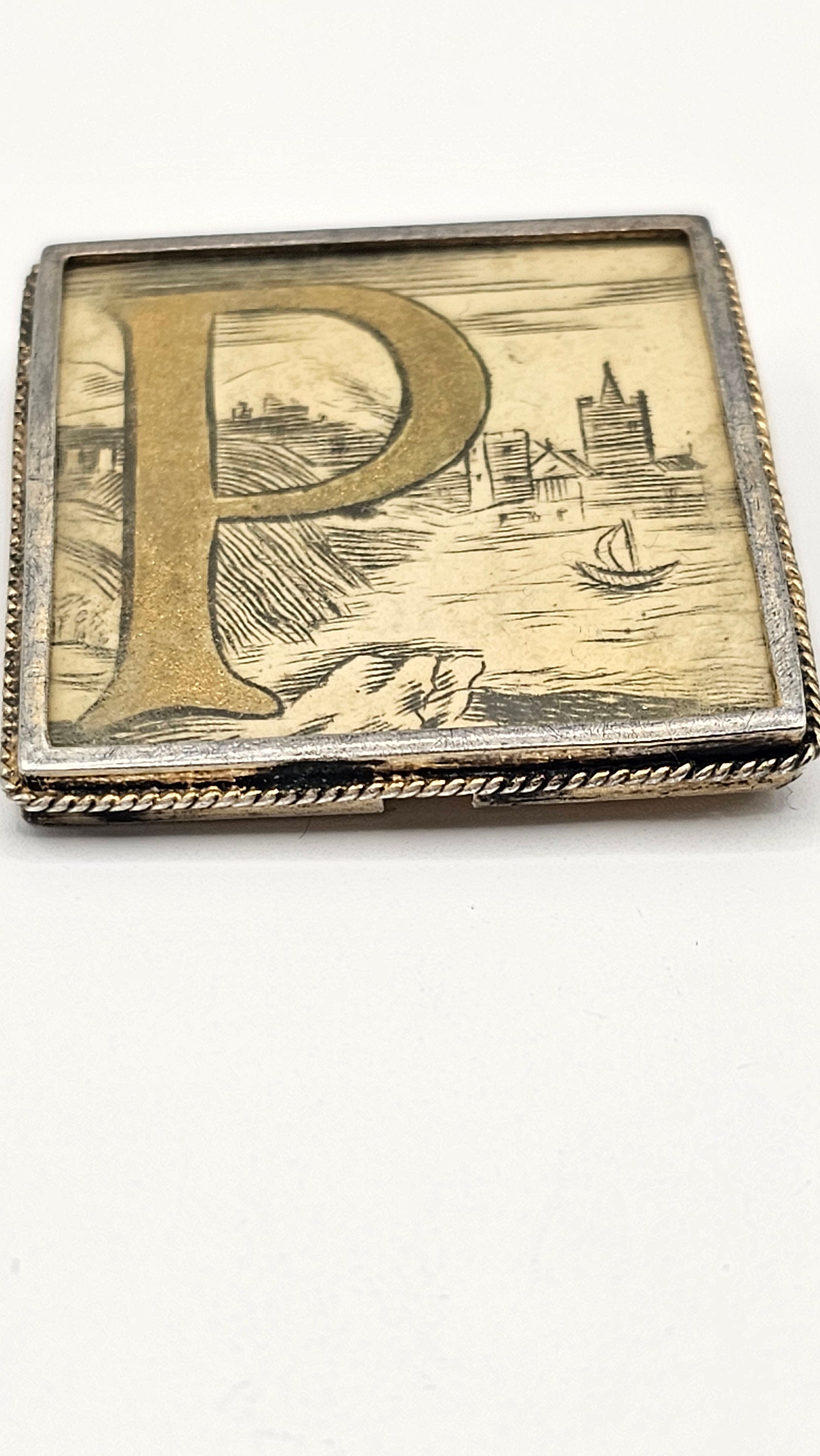 Beautiful and Unusual Antique Picture Brooch With the Letter P From ...