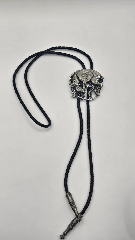 Vintage Silvertone Bronco Horse Bolo Tie/silverton