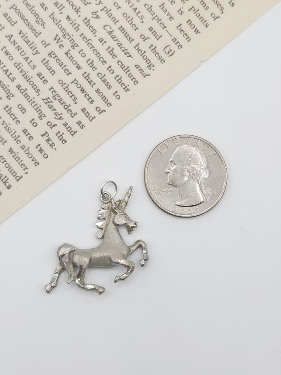 Beautiful Vintage Sterling Unicorn Charm Pendant/… - image 2