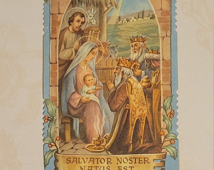 Vintage Christmas Holy Card Virgin Mary Joseph Baby Jesus/jesus/prayer