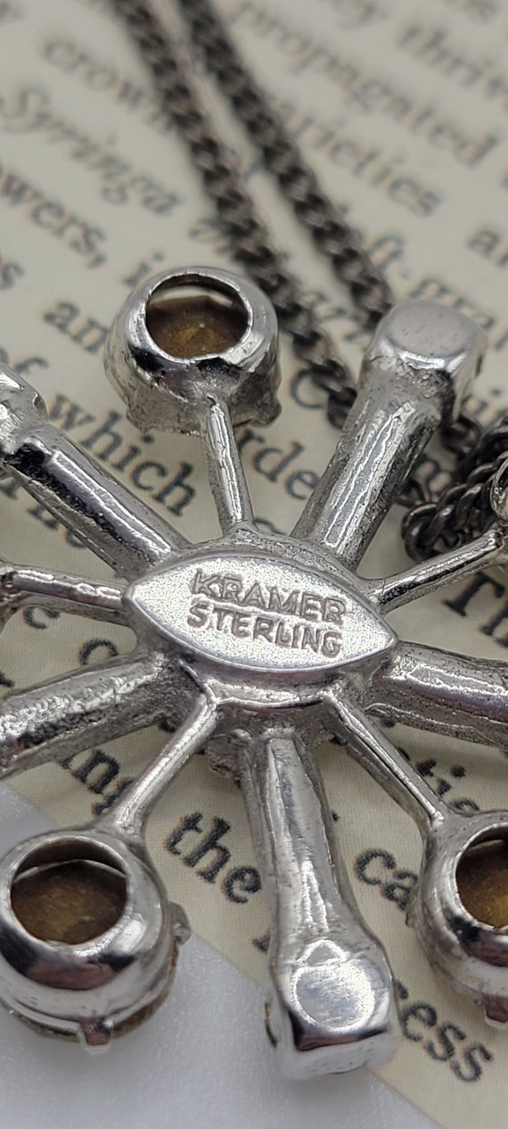 FOR REPAIR-Vintage Kramer Sterling Flower necklac… - image 5