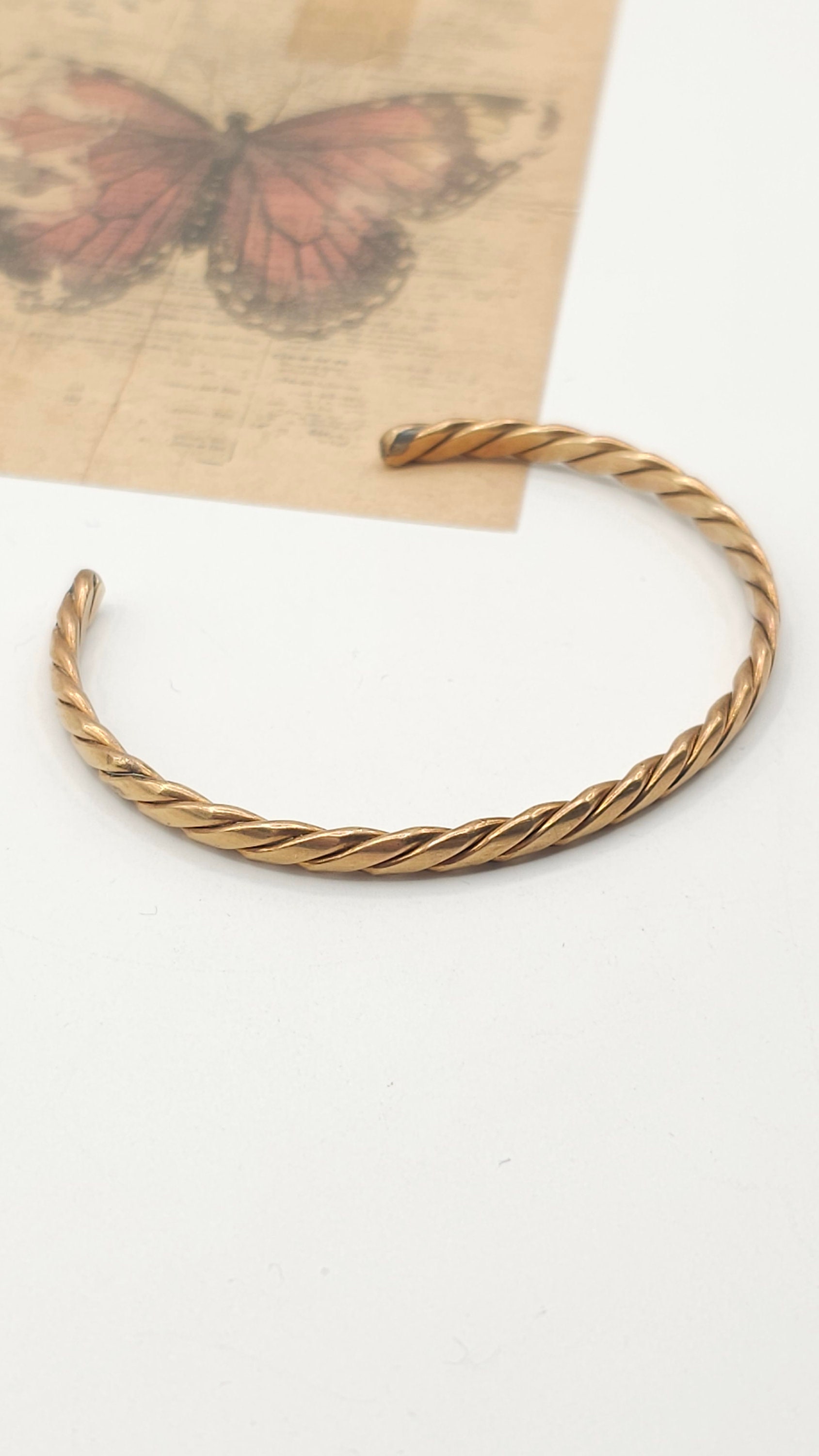 Bracelet manchette ouvert en cuivre pur Vintage, 18 pièces, 3500 Gauss, thérapie magnétique forte  36
