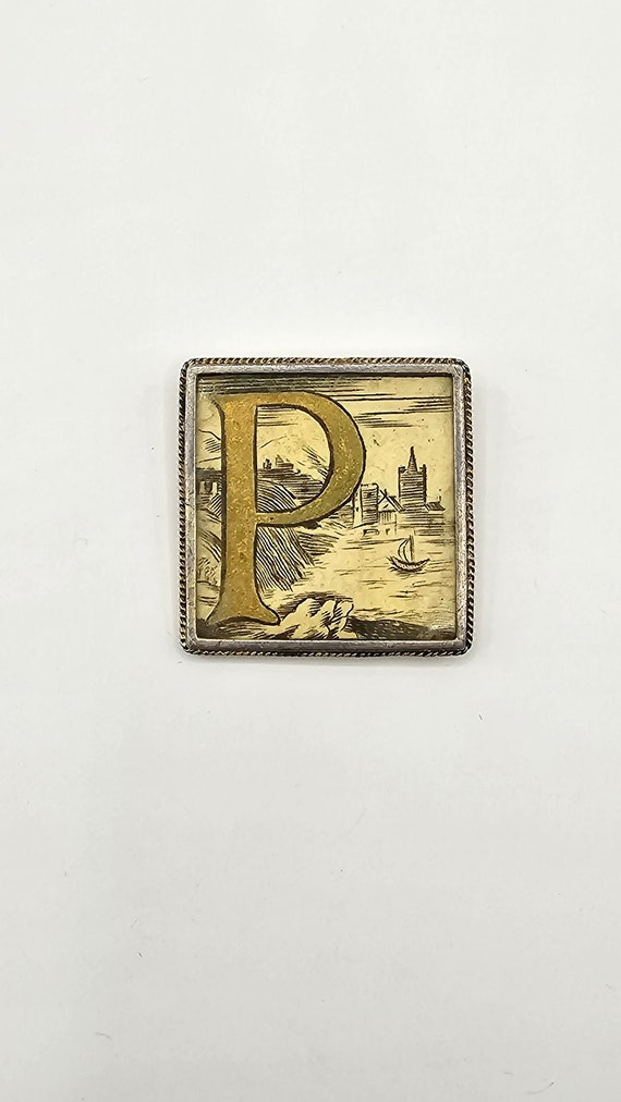 Beautiful and Unusual Antique Picture Brooch with 