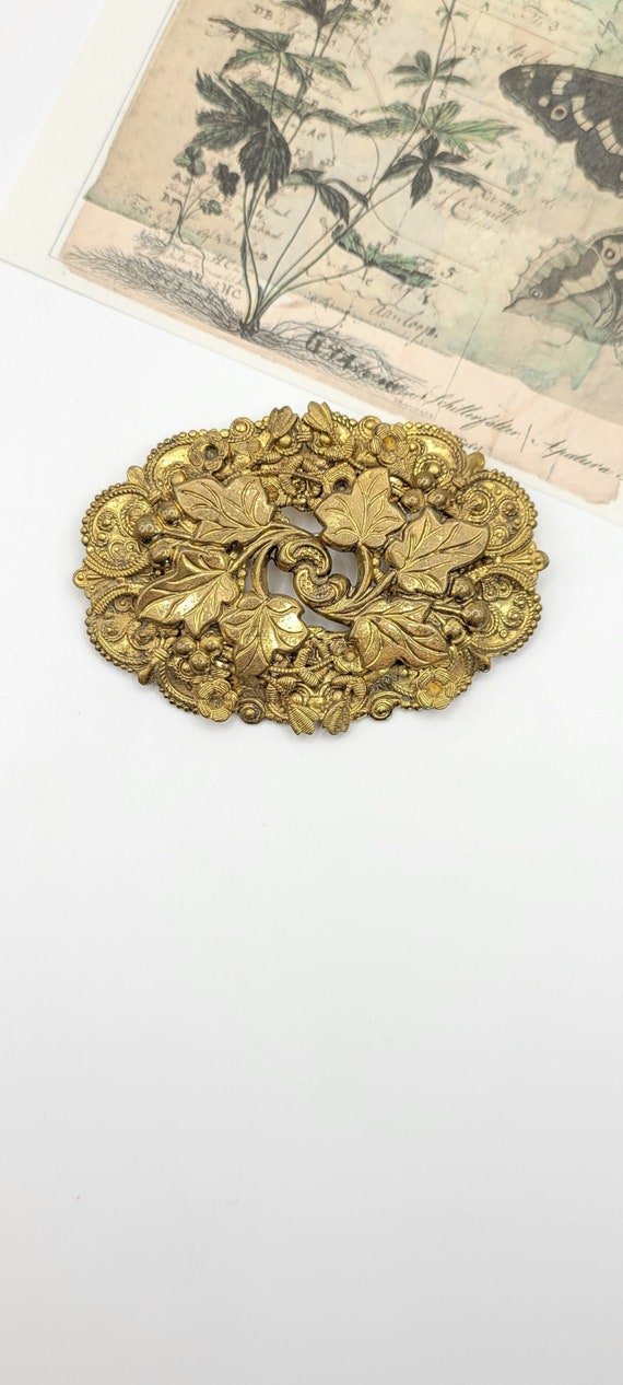 Beautiful Vintage Art Nouveau Style Gilt Brass Gr… - image 1