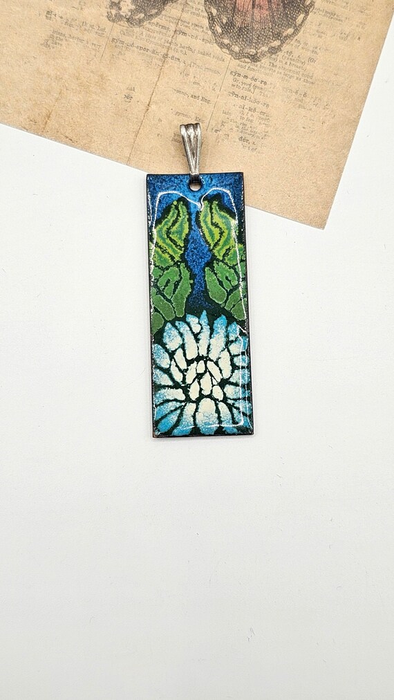 Gorgeous Vintage Rectangular Enamel on Copper Chry