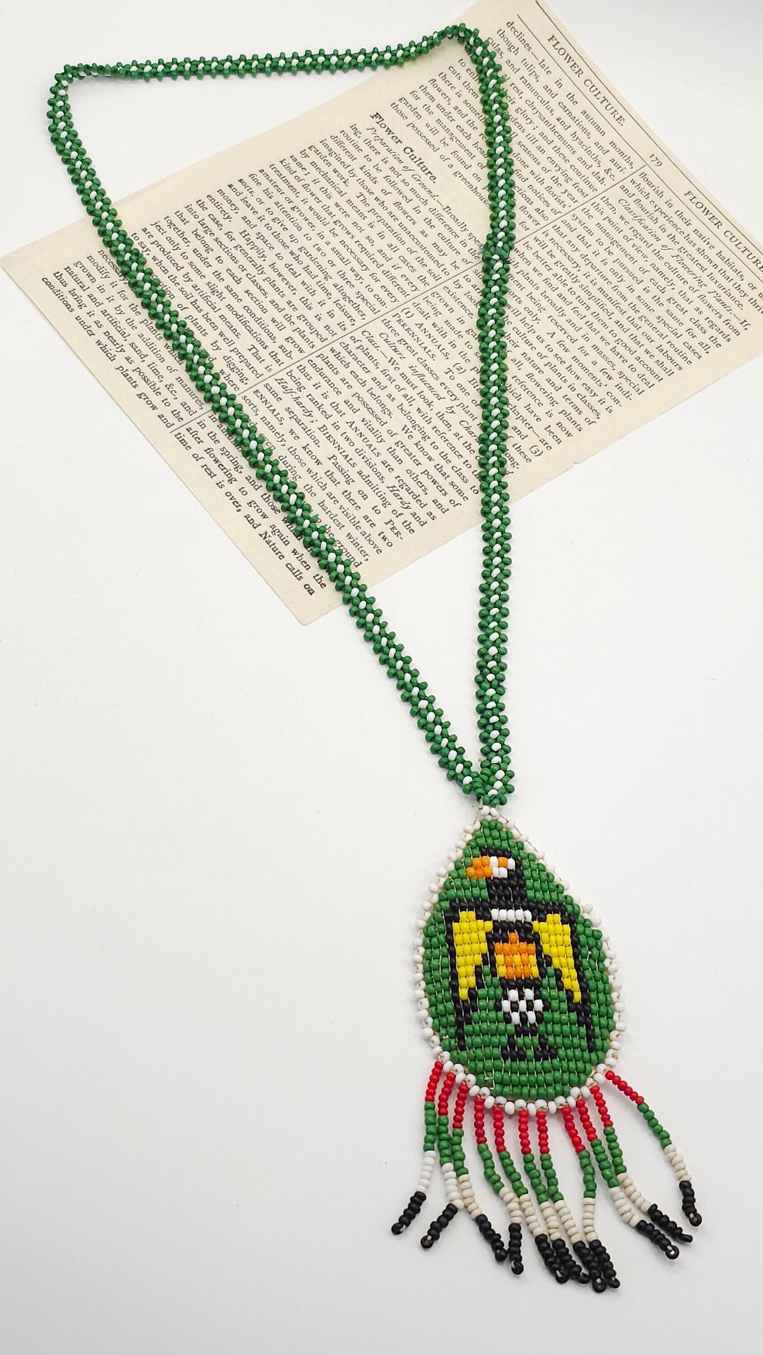 Vintage native american seed bead necklace discount