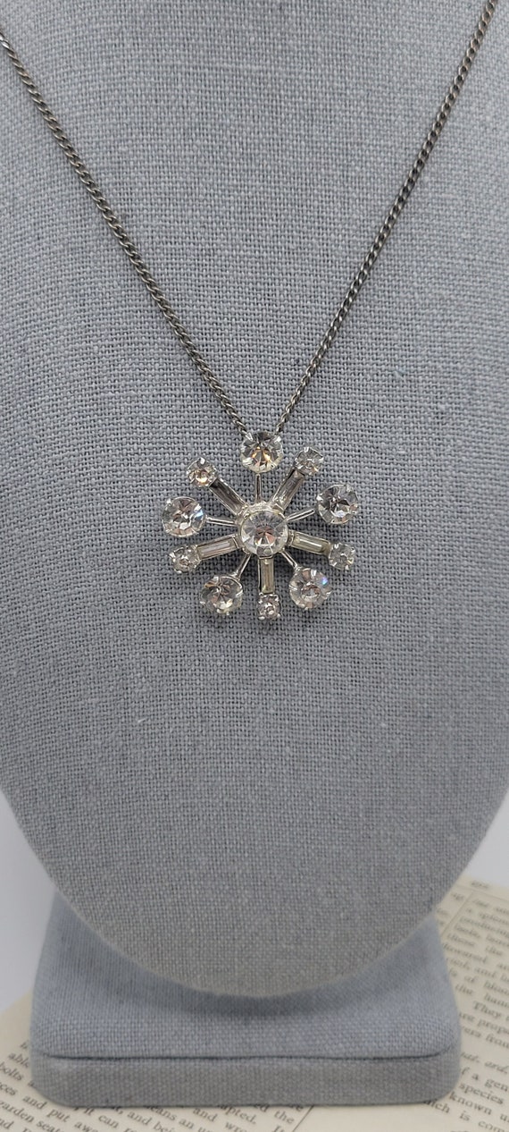 FOR REPAIR-Vintage Kramer Sterling Flower necklac… - image 1