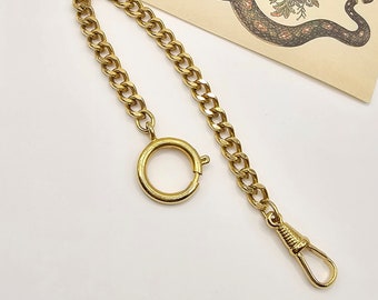 Vintage Goldtone Pocket Watch Fob Chain/oro/cadena de oro/reloj de bolsillo/reloj fob/cadena de reloj/1950's/cadena corta/accesorios