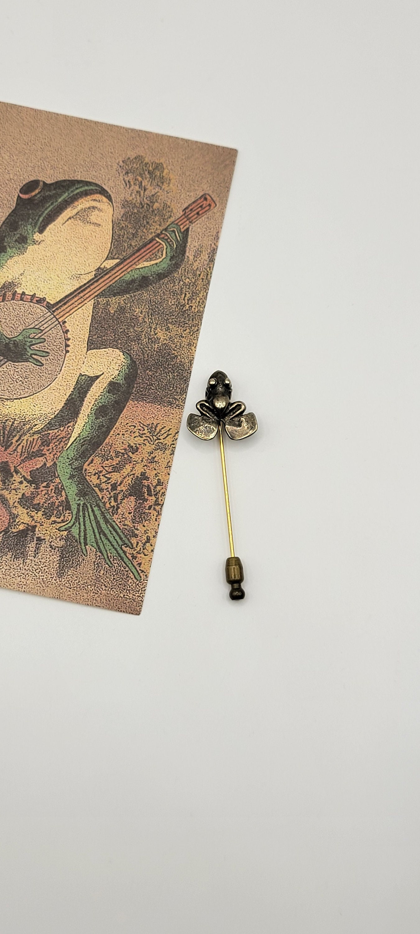 Gorgeous Antique Vintage Sterling Panama Golden Huacas Stick Pin/antique/vintage/frog/huacas/sterling/stick pin/men's jewelry/frog jewelry