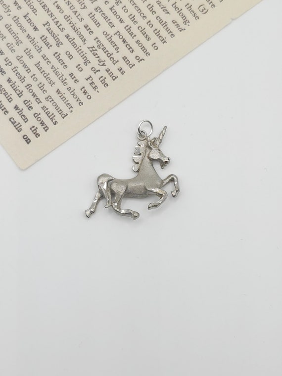 Beautiful Vintage Sterling Unicorn Charm Pendant/… - image 1
