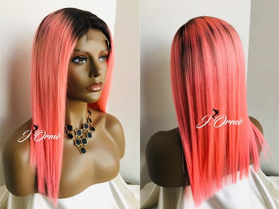 pastel pink human hair wig