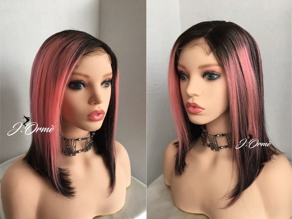 pastel pink human hair wig