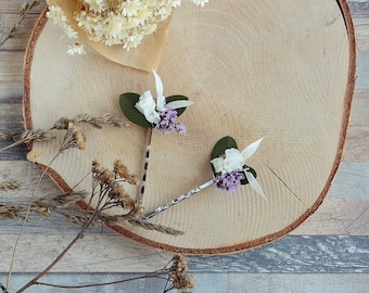 Simple floral hairpin delicate dried flowers hairpiece mini pink floral hair vine romantic wedding hair clip