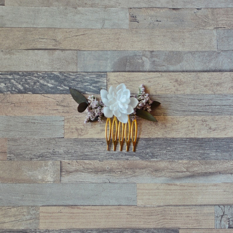 Floral Hair Comb Golden Hair Pin Simple Boho Fall Wedding Etsy