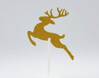 10pcs Double Side Jumping Deer Cupcake Topper CT28