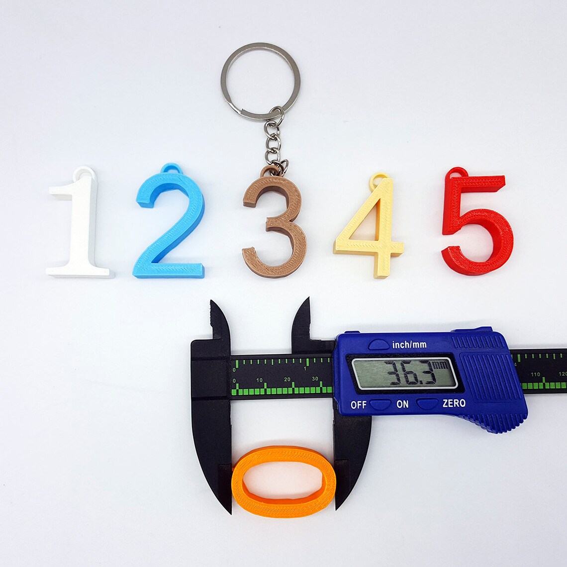 3D print Number Key Ring Option from 0 TO 9 Bag Number Charm Etsy