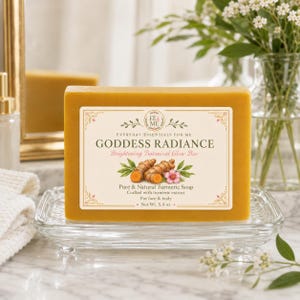 Goddess Radiance Turmeric Glow Bar | Botanical Face & Body Soap (5.4 oz)