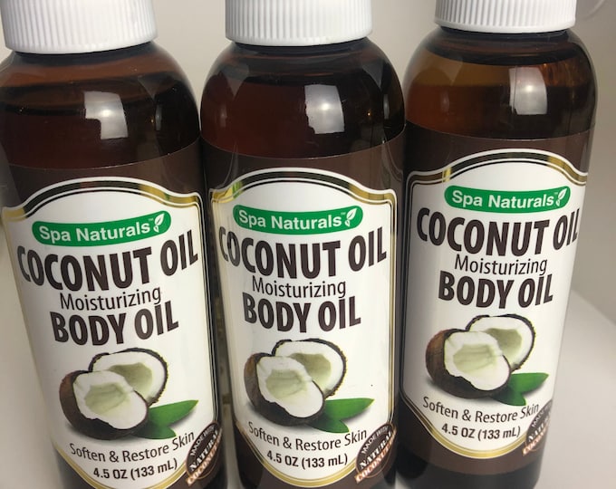 3 Spa Naturals Coconut Moisturizing Body Oil, for Dry & Sensitive Skin