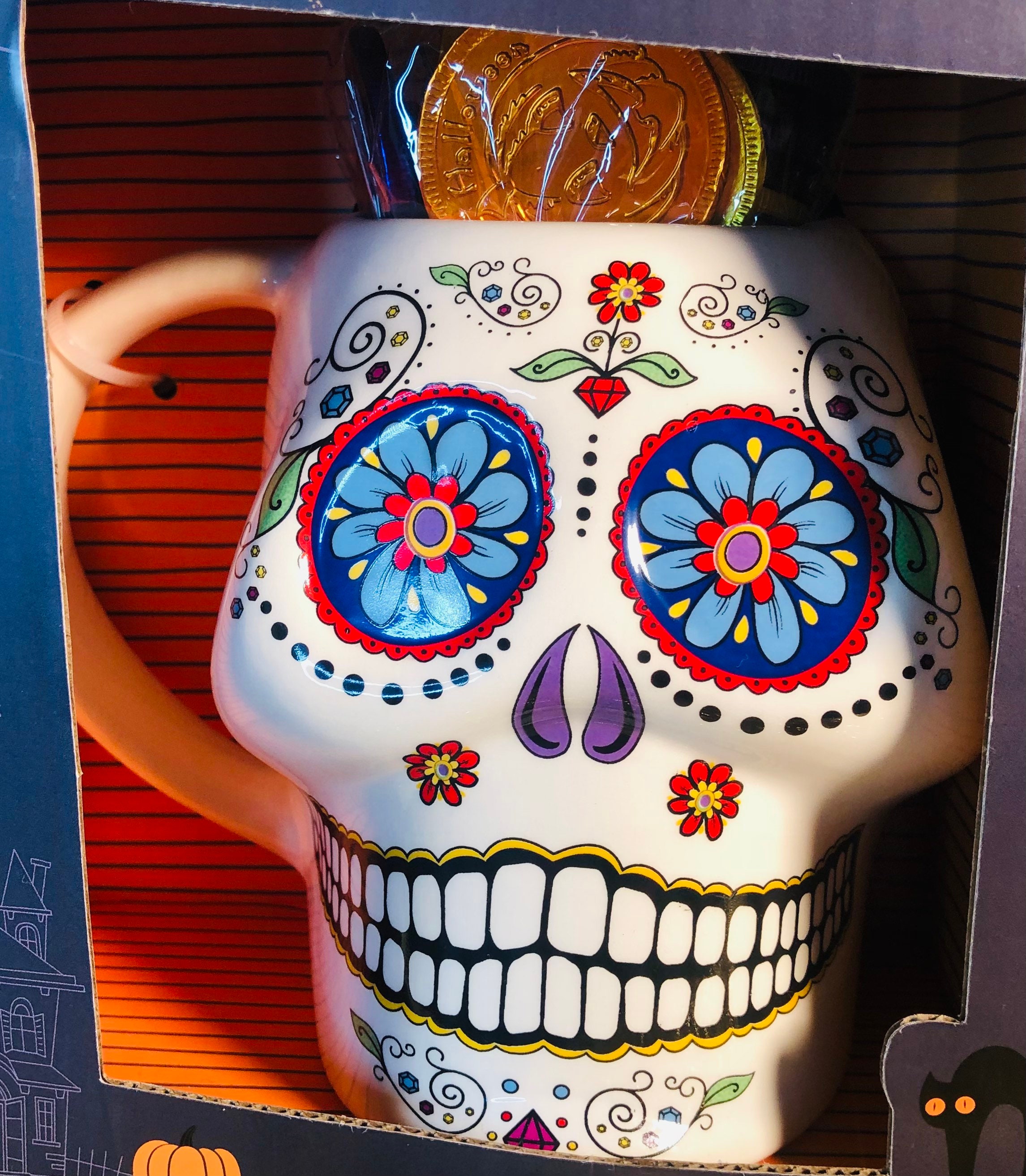 Skull Ceramic Mug Creature Cups Hidden Animal Cup Black Skeleton Mug  Birthday & Halloween Spooky Gifts Day of the Dead 
