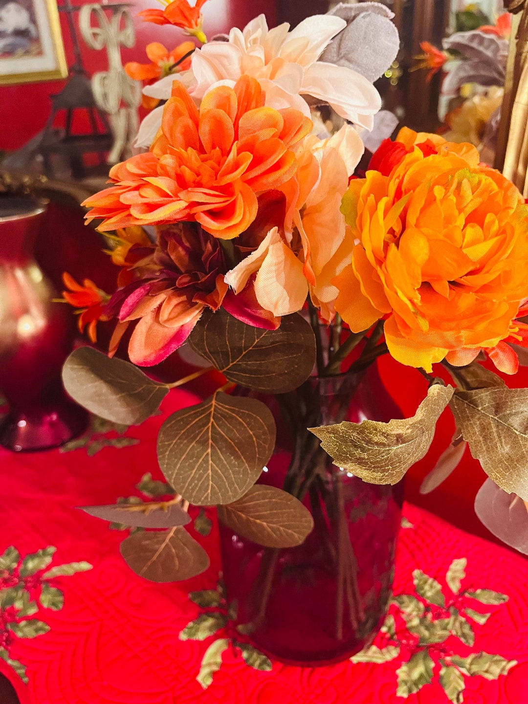 FALL & AUTUMN Artificial Floral Arrangement Thanksgiving Etsy